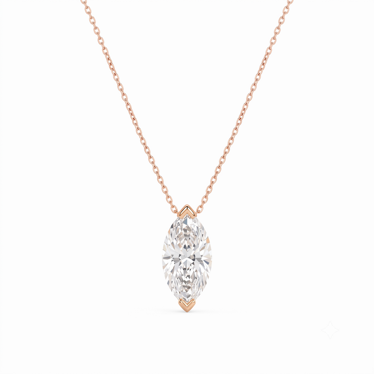 1.00ct Marquise Cut Lab Grown Diamond Pendant Necklace