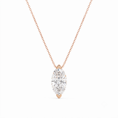 1.00ct Marquise Cut Lab Grown Diamond Pendant Necklace