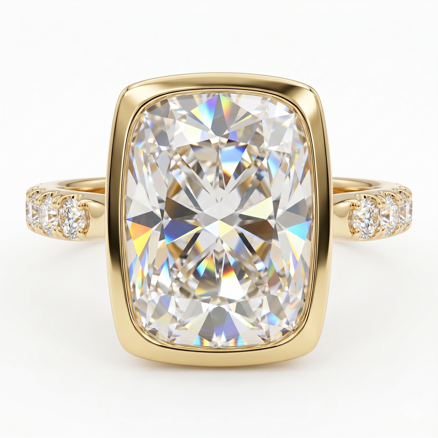 4.00ct Radiant Cut Lab-Grown Bezel Set Solitaire ring