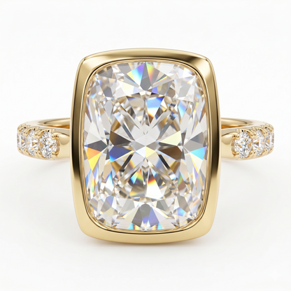 4.00ct Radiant Cut Lab-Grown Bezel Set Solitaire ring