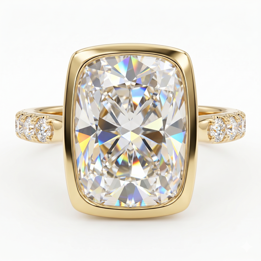 4.00ct Radiant Cut Lab-Grown Bezel Set Solitaire ring