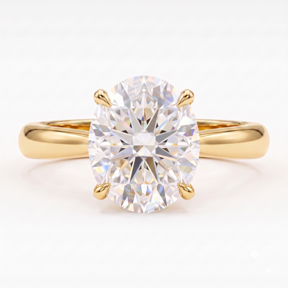1.00CT Oval Cut Lab Grown Diamond Solitaire Engagement Ring