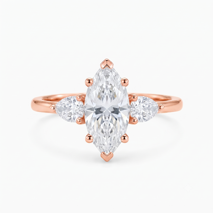 1.300 ct Vintage Marquise Lab Grown Diamond Engagement Ring