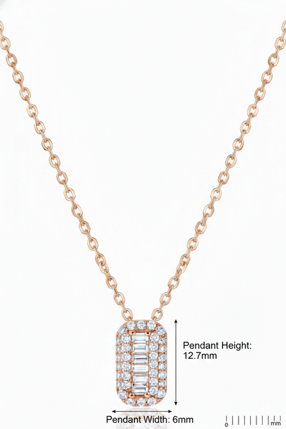 0.400 Ct Baguette Lab-Grown Diamond Pendant Necklace