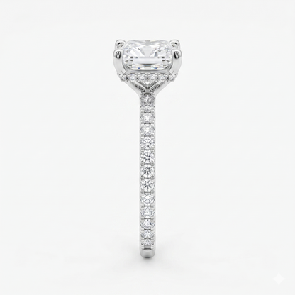 2.150 CT Princess Cut Lab Grown Diamond Engagement Ring, Solitaire Diamond Ring
