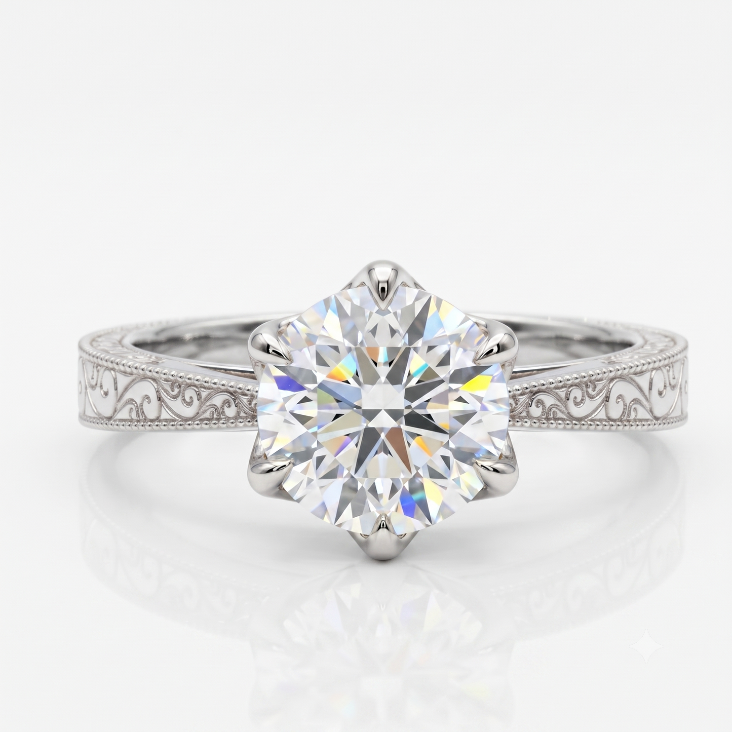 lab created diamond engagement ring