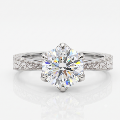lab created diamond engagement ring