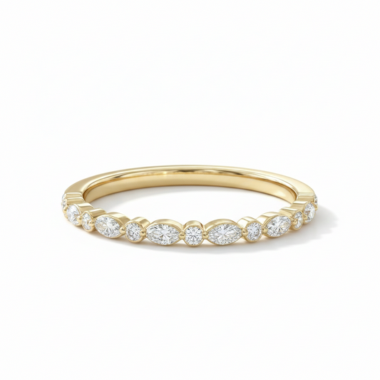 0.350Ct Moissanite Half Eternity Wedding Band