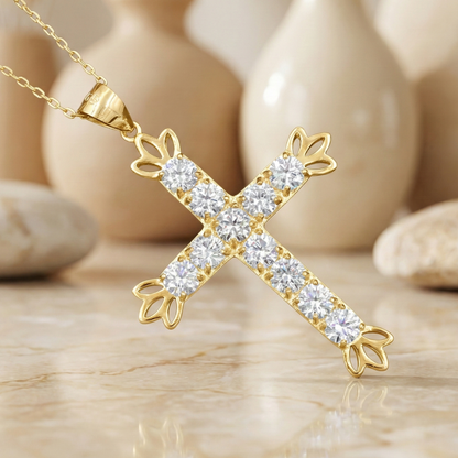 2.55Ct Lab-Grown Cross Necklace