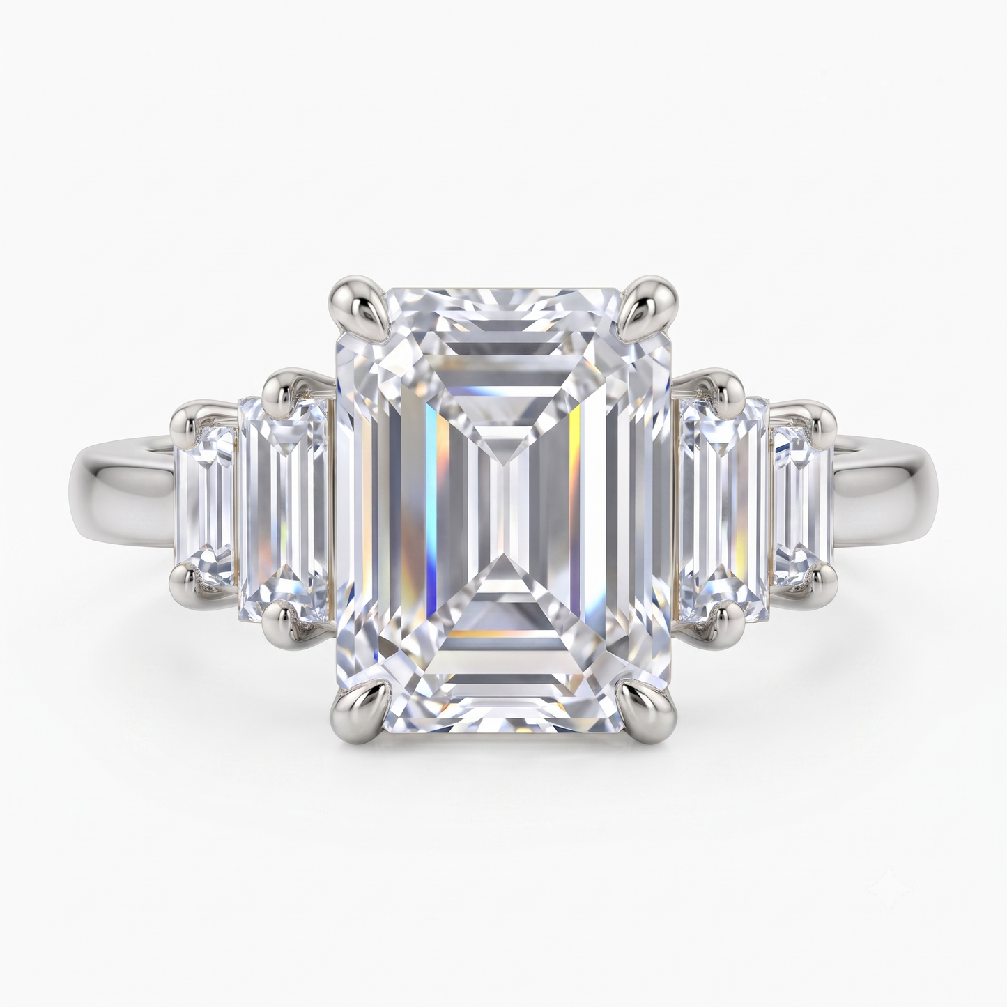 1.00 ctw 14k Gold Emerald Cut Lab-Grown Diamond Three Stone Engagement Ring
