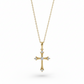 0.108 Ct Cross Necklace with Five Lab-Grown Stones