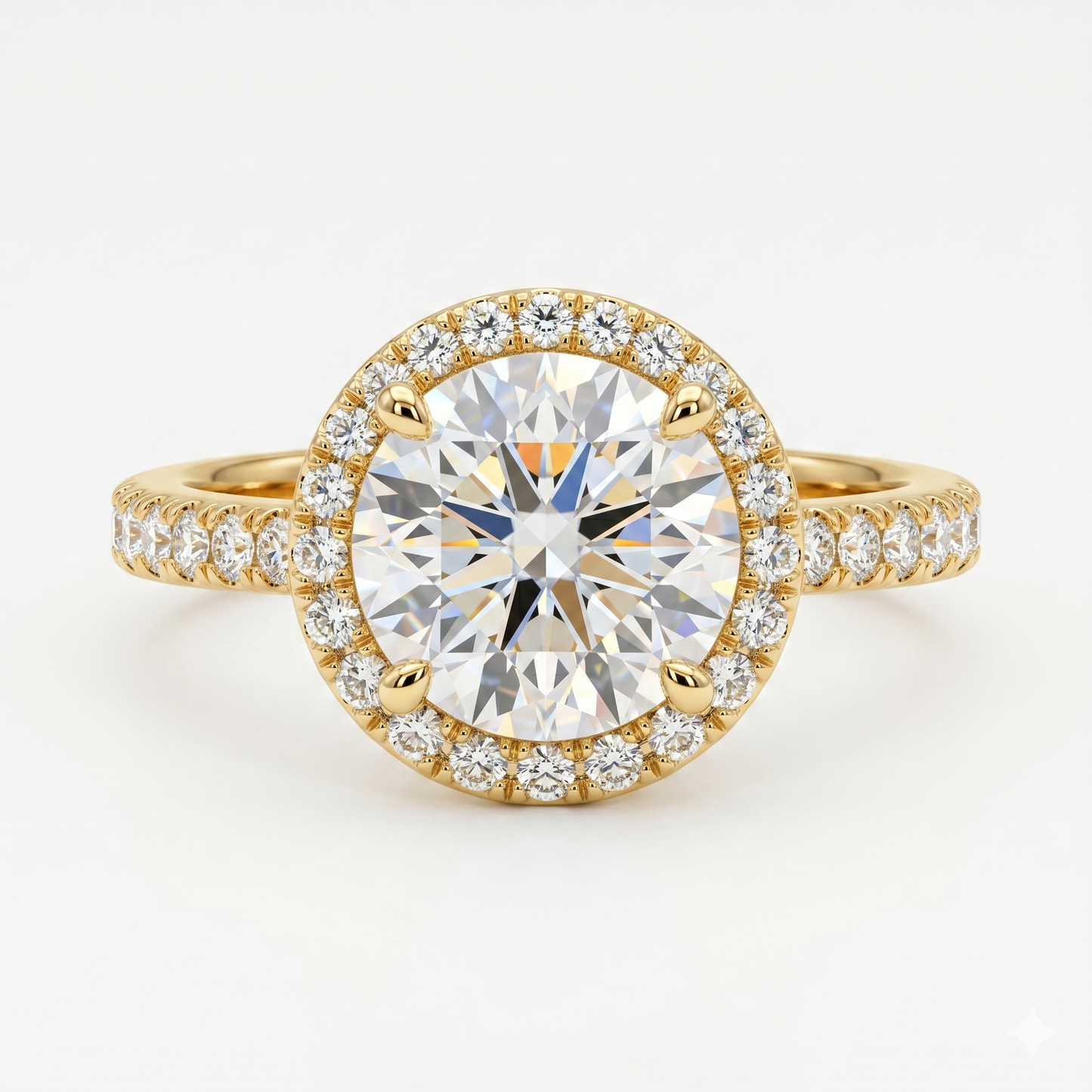 1.50tw Round Cut Halo Lab-Grown Engagement Ring