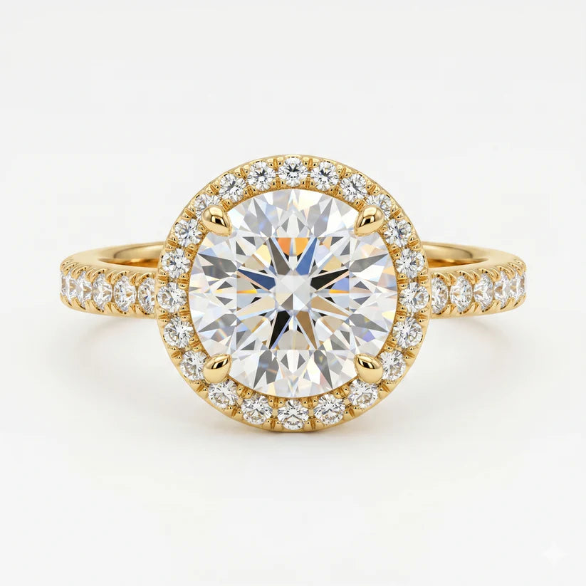 1.50tw Round Cut Halo Lab-Grown Engagement Ring