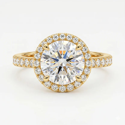 1.50tw Round Cut Halo Lab-Grown Engagement Ring