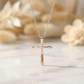 0.100 Ct Lab-Grown Diamond Cross Necklace – 14K Gold Pendant