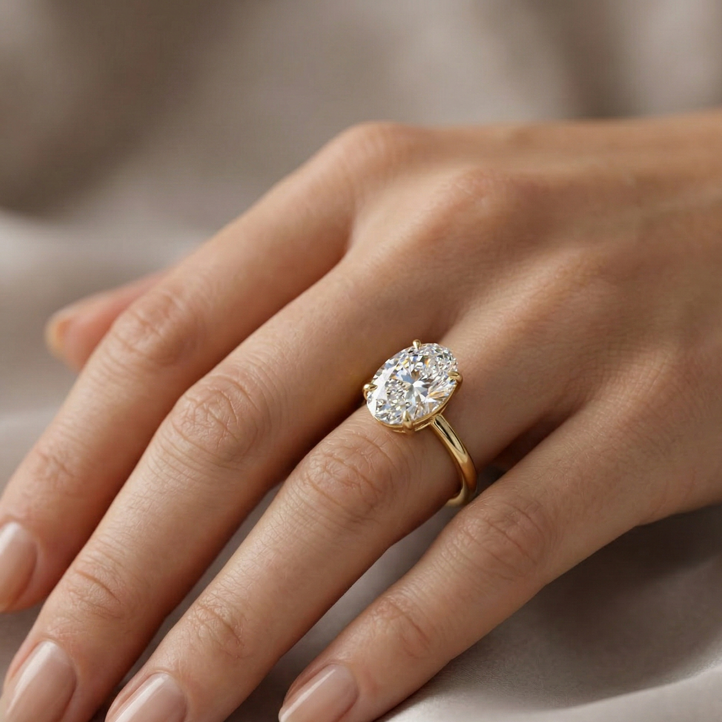 2.00CT Oval Cut Lab-Grown Diamond Engagement Ring