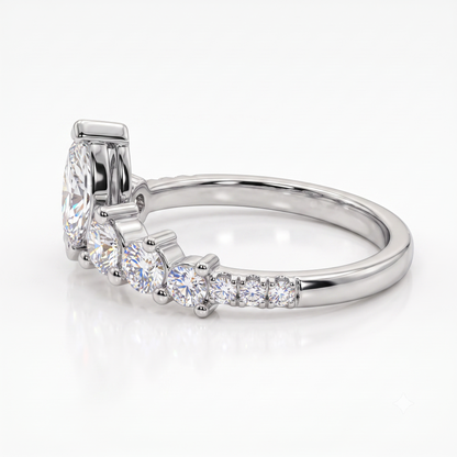 0.20 ct Marquise Lab Grown Diamond Curved Wedding Band