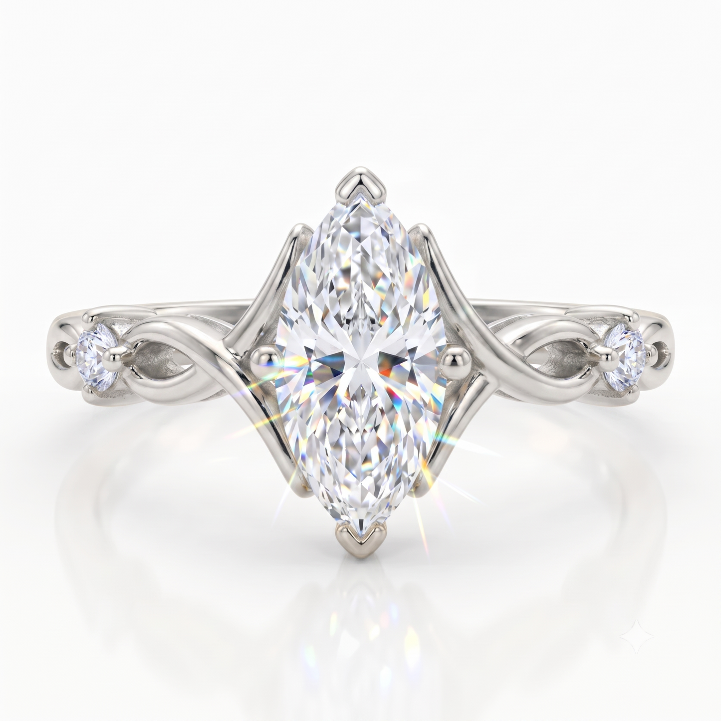 0.536 Ct Marquise Cut Lab Diamond Ring – Engagement Jewelry