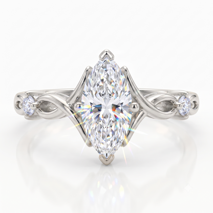 0.536 Ct Marquise Cut Lab Diamond Ring – Engagement Jewelry
