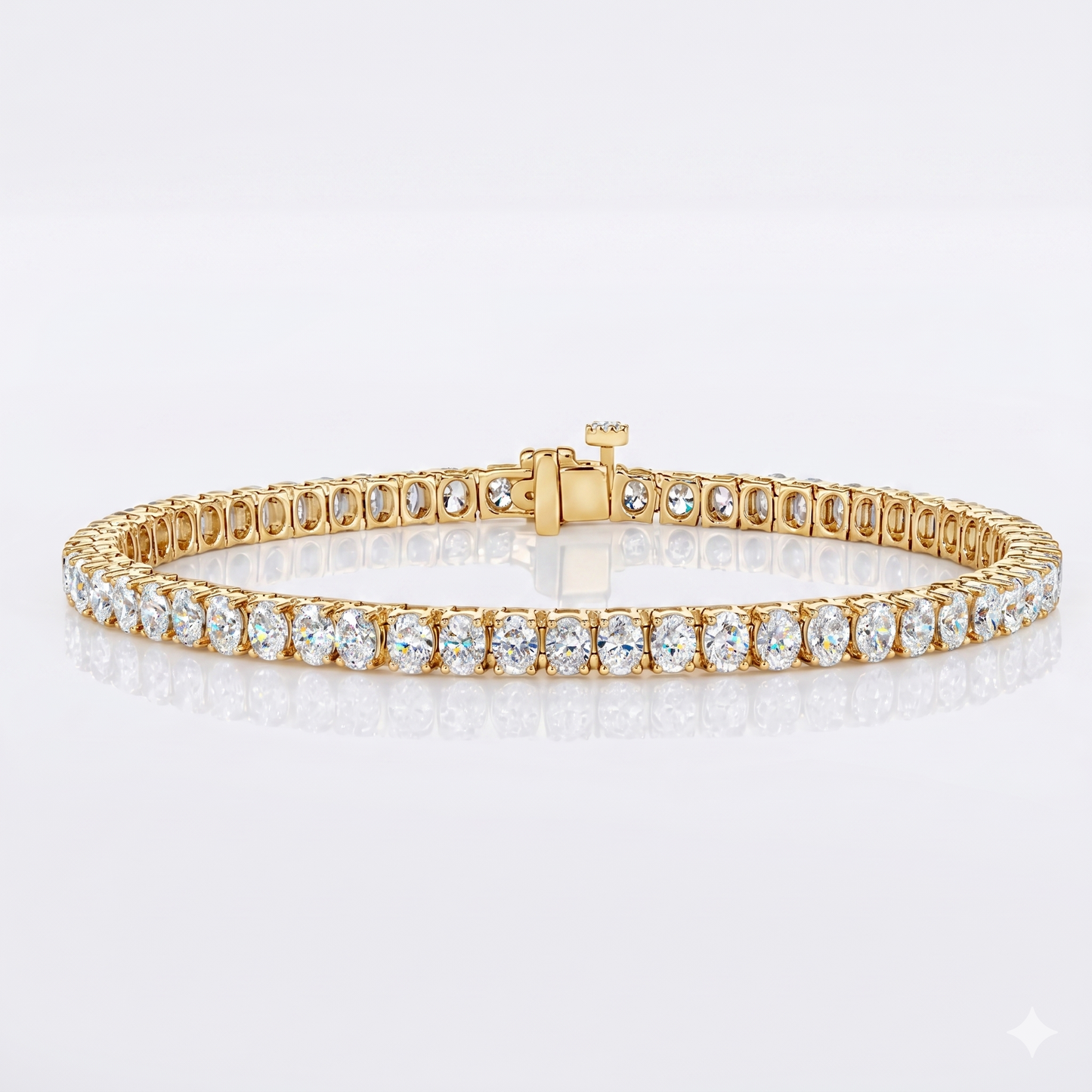 12.25ct. Oval Cut Natural Diamond Tennis Bracelet In 14k White Gold 7"