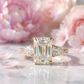 2.45 Ct Emerald Lab Grown Diamond Three Stone Engagement Ring
