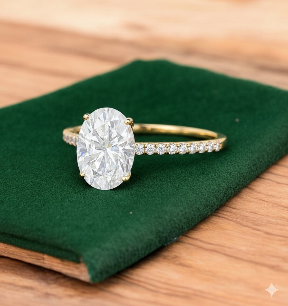 2.680 ct Oval Shaped Lab Grown Diamond Engagement Ring