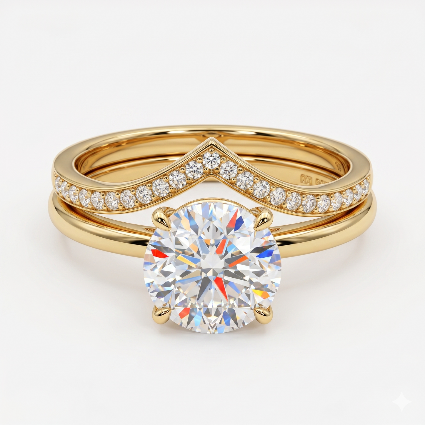 2.00ct Round cut Lab-Grown engagement ring set