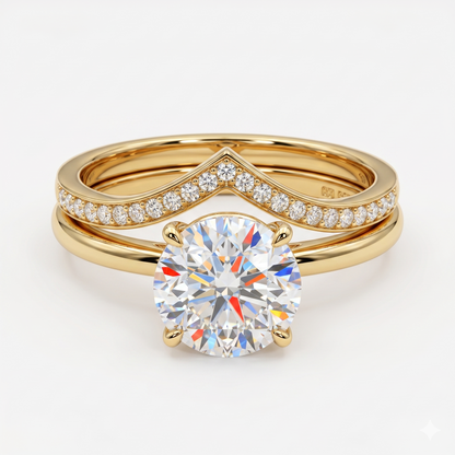 2.00ct Round cut Lab-Grown engagement ring set