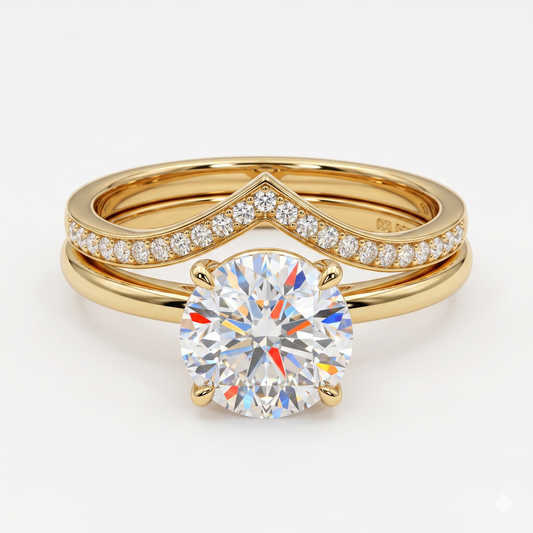 2.00ct Round cut Lab-Grown engagement ring set
