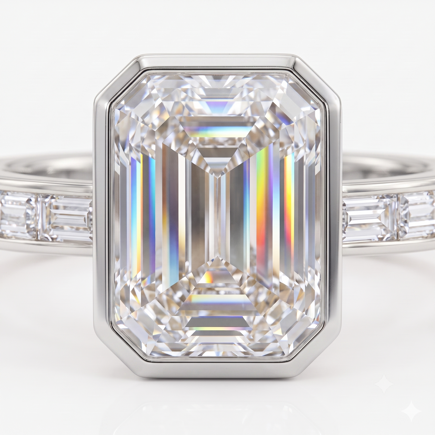 2.00ct Emerald cut Natural Diamond Solitaire Engagement Ring