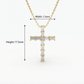 0.38 CT Baguette & Princess Cut Cross Pendant Necklace - 14K Gold