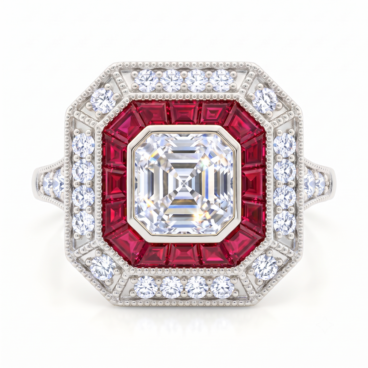 asscher cut diamond engagement rings​

