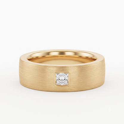 princess cut lab grown diamond wedding band