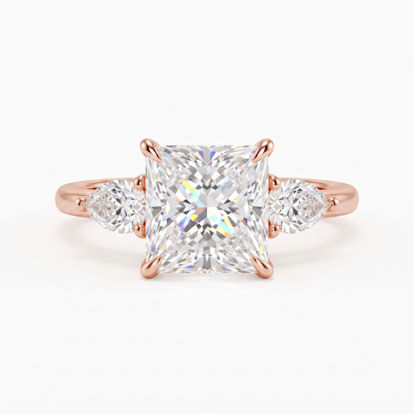2.35 ct Princess Cut Lab-Grown Diamond Three-Stone Ring