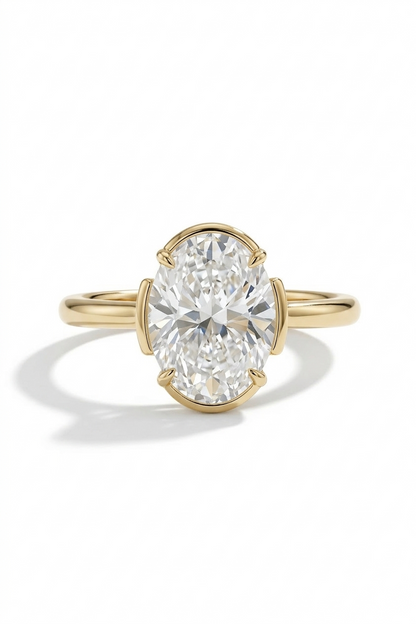 1.50 Carat Oval Lab-Grown Engagement Ring – 14K Gold Promise Ring