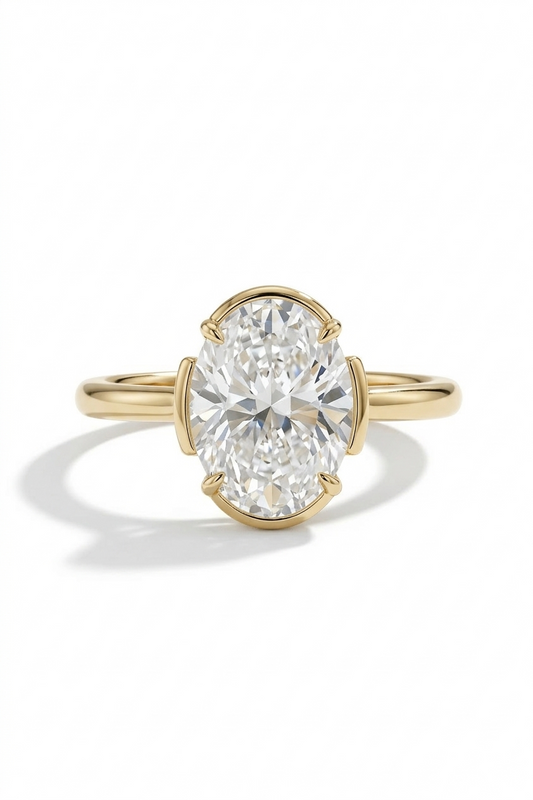 1.50 Carat Oval Moissanite Engagement Ring – 14K Gold Promise Ring