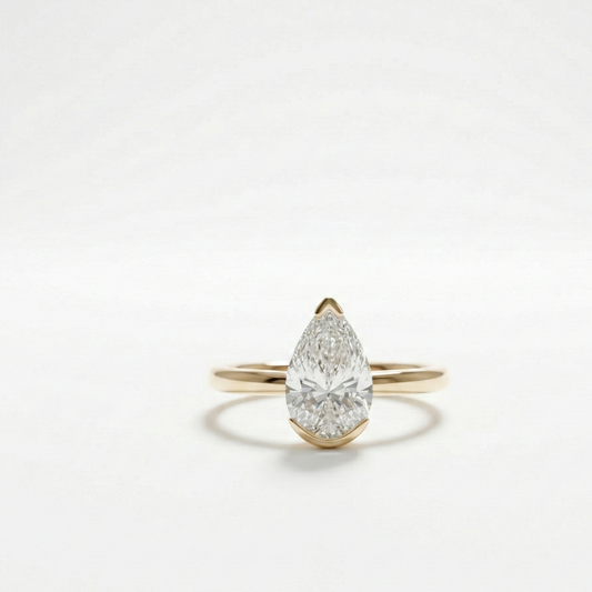 1.25 ct Pear Moissanite Engagement Ring - Elegant Solitaire