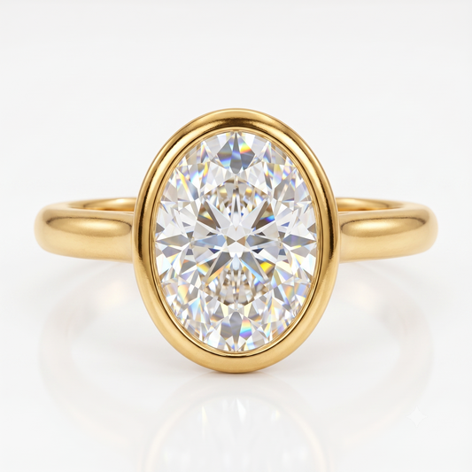 1.25 Ct Oval-Cut Lab Diamond Ring – Rose Gold Solitaire Elegance