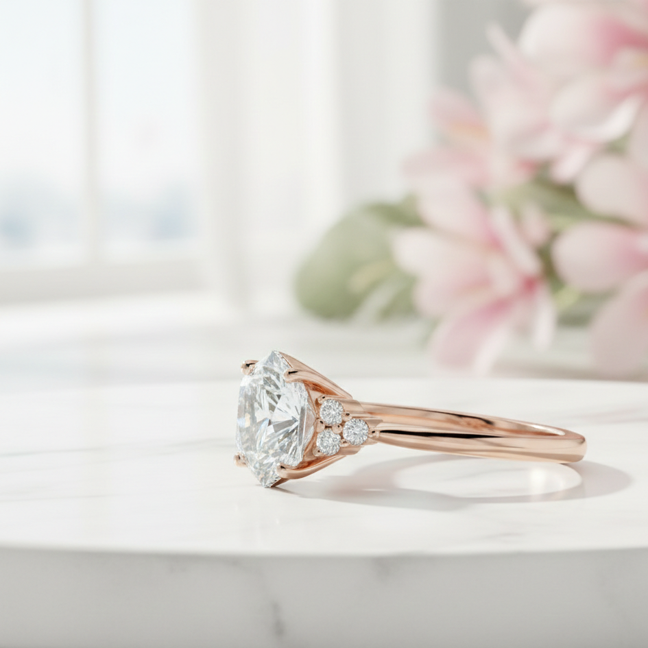1.56ct Hexagon Cut Lab-Grown Engagement Ring