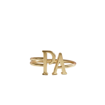 Custom Gold Initial Ring – Personalized Letter Band