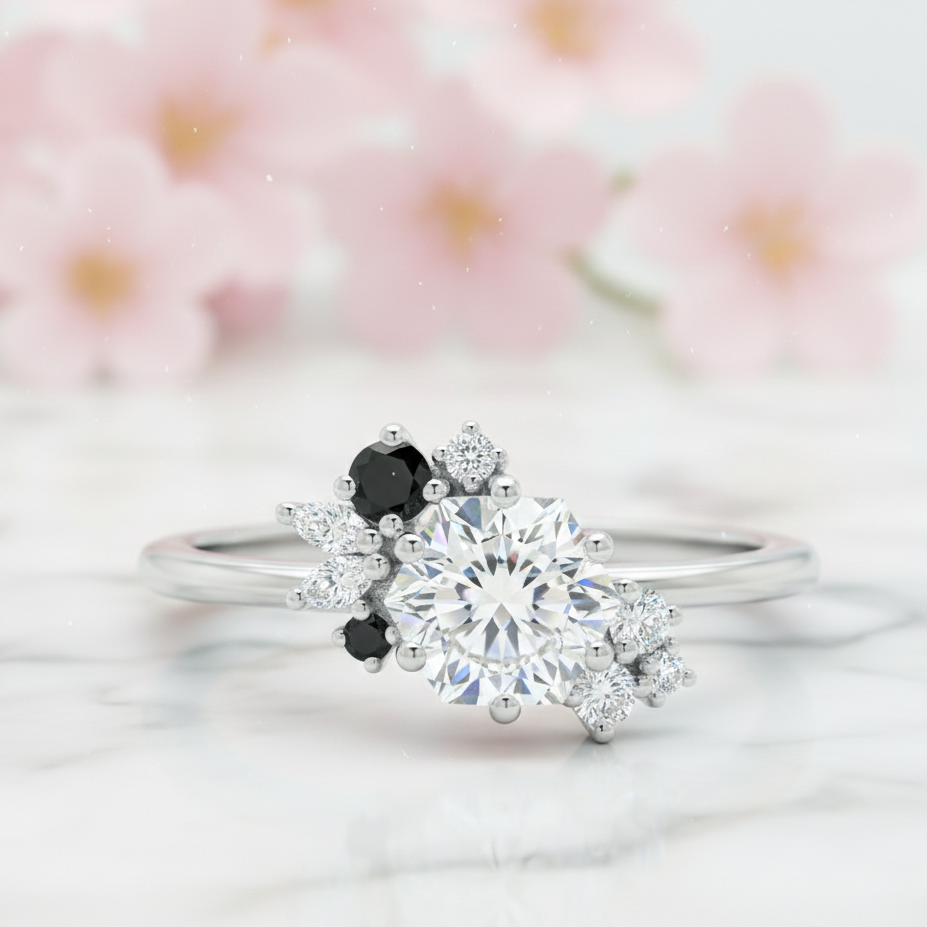 1.00ct Hexagon Cut Engagement Ring