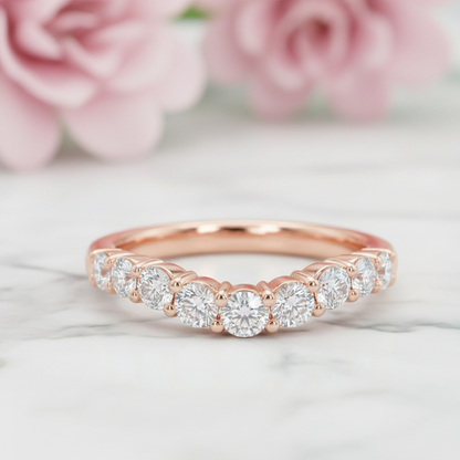 rose gold round cut engagement rings​

