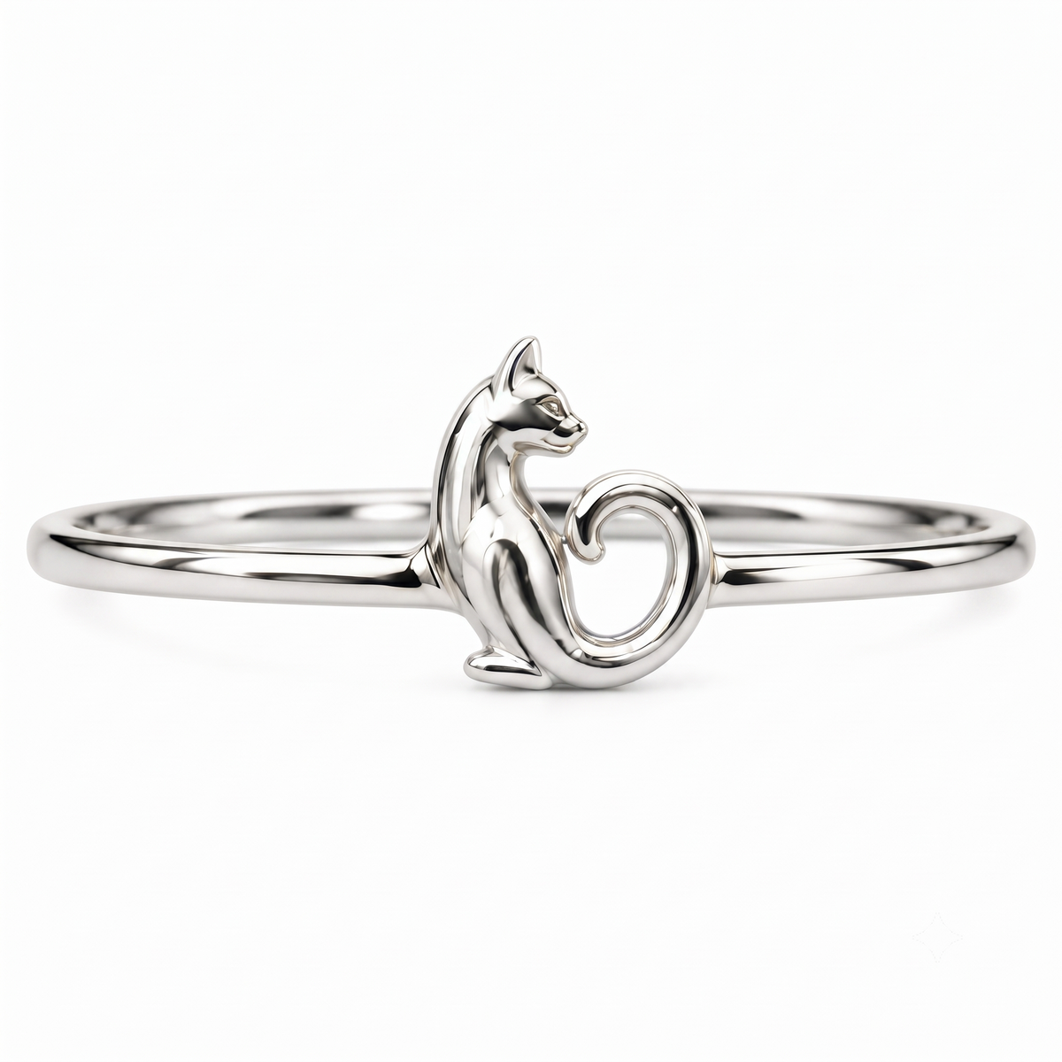 14K Gold Cat Ring, Cat Lover Gift, Cute Animal Ring