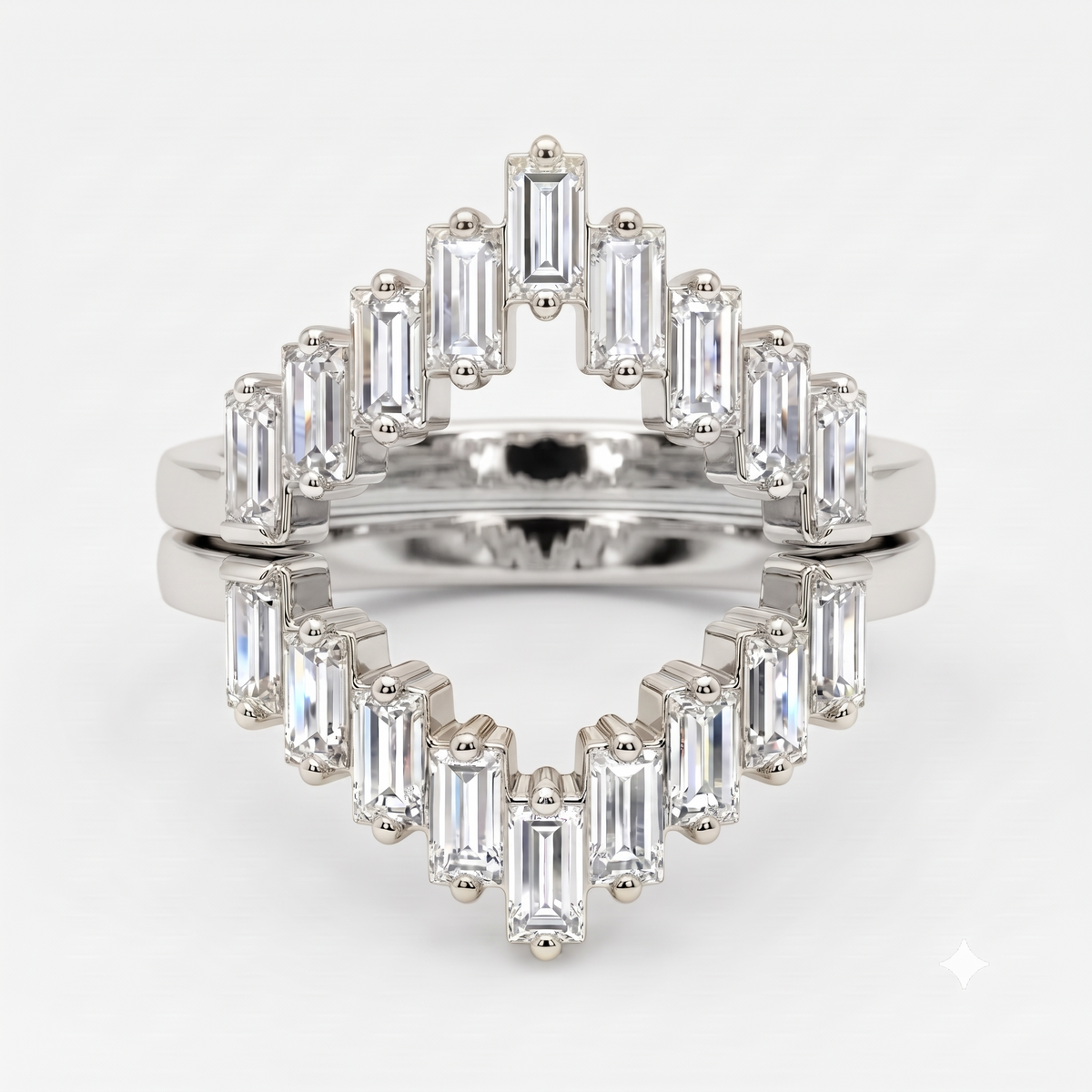 Art Deco lab grown diamond wedding band
