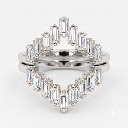 Art Deco lab grown diamond wedding band
