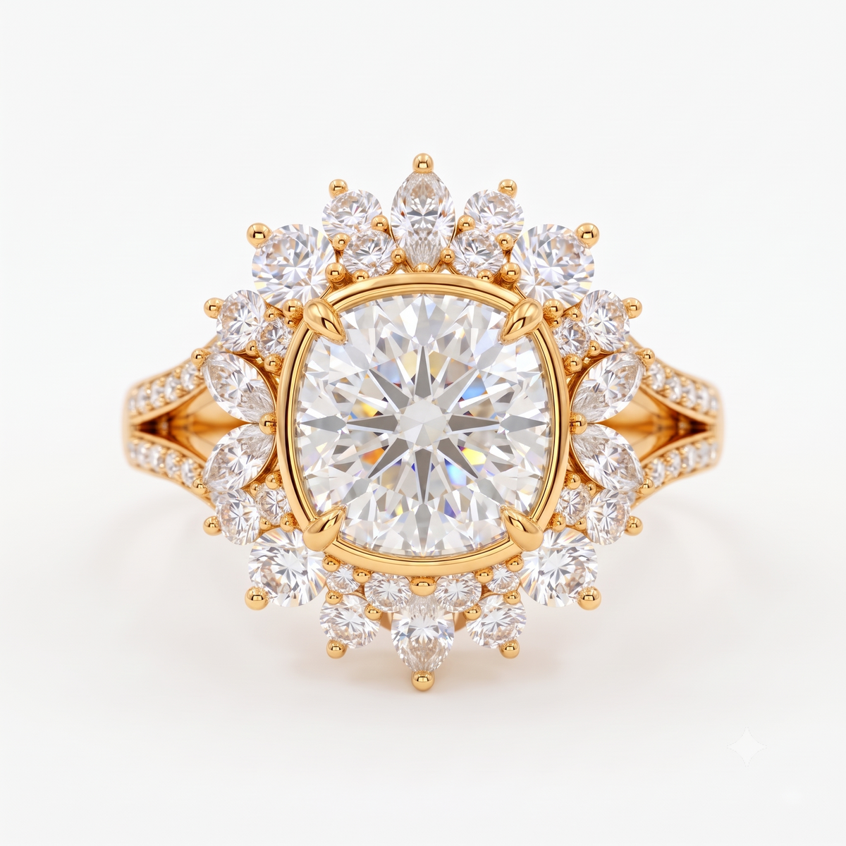 cushion engagement ring with halo​

