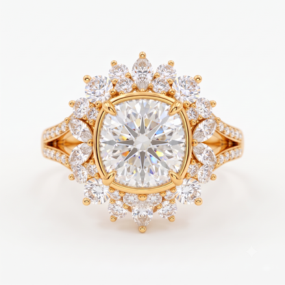 cushion engagement ring with halo​

