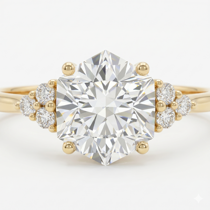 1.56ct Hexagon Cut Lab-Grown Engagement Ring