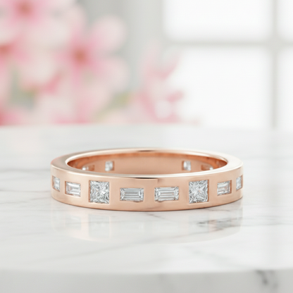 1.02Ct Baguette Princess Cut Wedding Ring