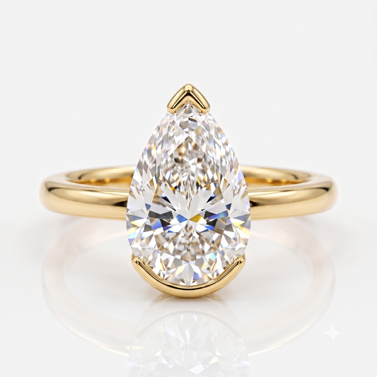 1.25 ct Pear Lab-Grown Engagement Ring - Elegant Solitaire